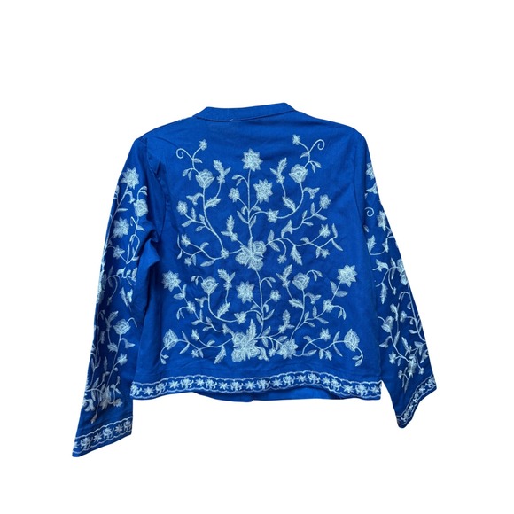 Women's Embroidered Cotton M Artsy Boho Summer Coastal Work Office Career Y2K‎ - Picture 6 of 11